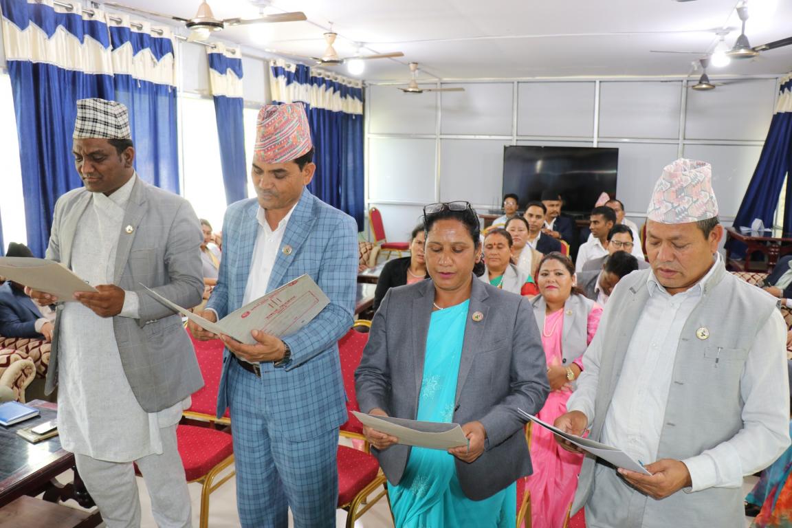 Photographs of the election, swearing-in, reinstatement and welcoming of the Chairman of the Subject Committee of the Karnali State Assembly...